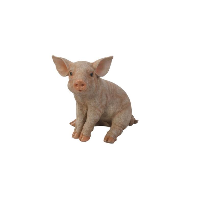 10" Small Sitting Pig Outdoor Garden Statue