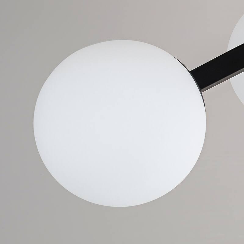 3-Light Dimmable Semi Flush Mount Ceiling Light with Globe Opal/Swirl Shade