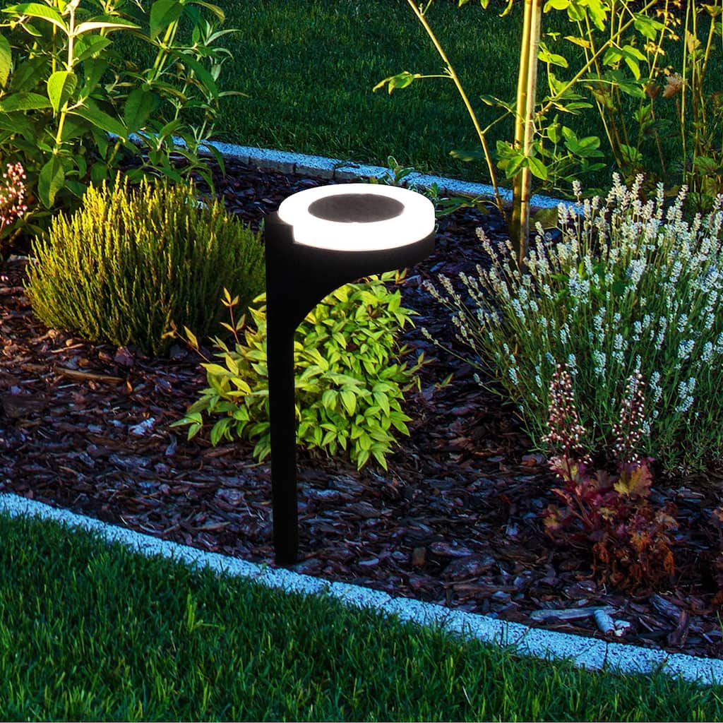 Alpine Corporation QLP1578SLR-3 Solar Pathway Light - Outdoor Solar LED Stake Lights, 15" H, for Garden, and Yard, Set of 3