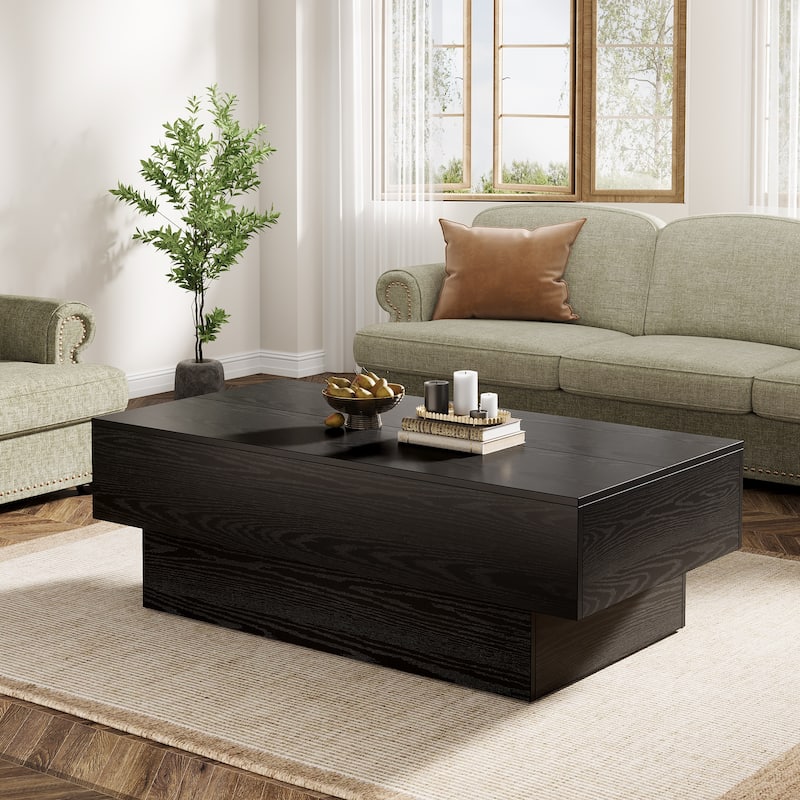 55-Inch Wooden Coffee Tea Center Table for Living Room