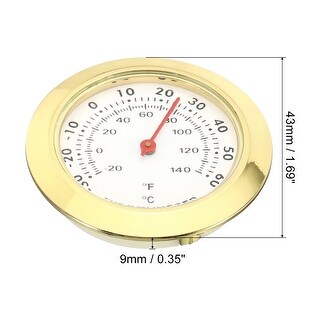 1.5” Mini Indoor Outdoor Thermometer °C/°F Temperature Monitor Gauge Gold