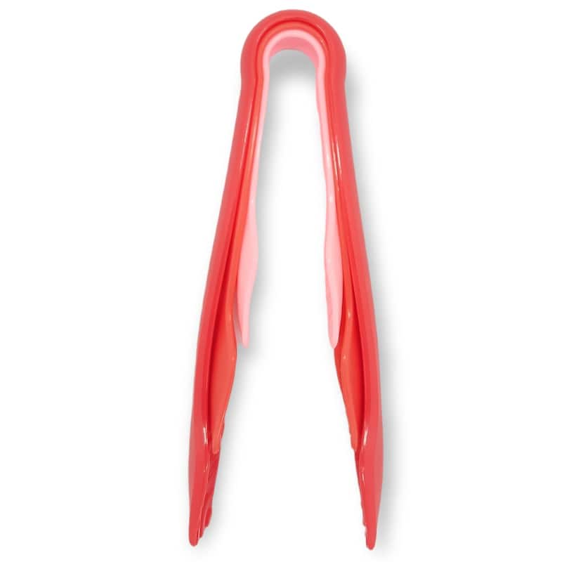 Handy Housewares 3 Piece Sturdy Nylon Nesting Serving Tongs Set - 6", 8" and 10" Tongs - Red