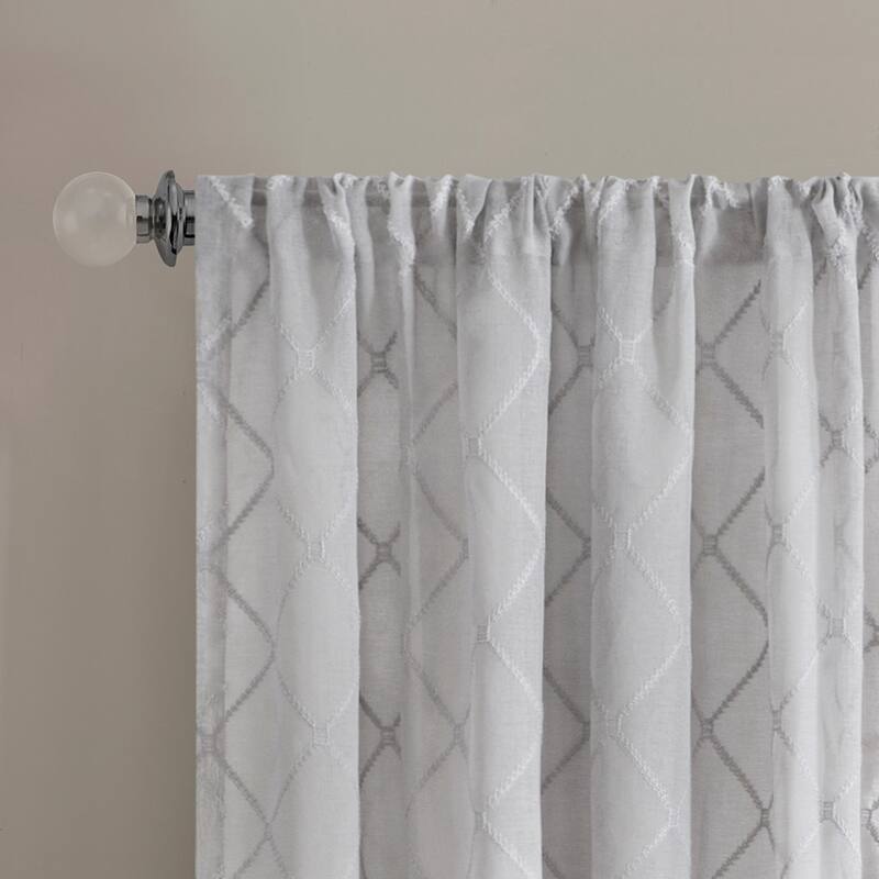Diamond Sheer Window Curtain Panel(Only 1 Pc Panel)