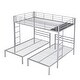 preview thumbnail 16 of 22, Full over Twin & Twin Size Bunk Bed with Built-in Shelf in Black
