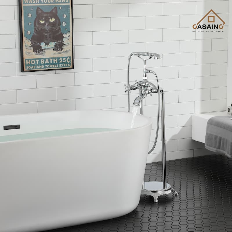 3-Handle Luxury Claw Foot Freestanding Tub Faucet