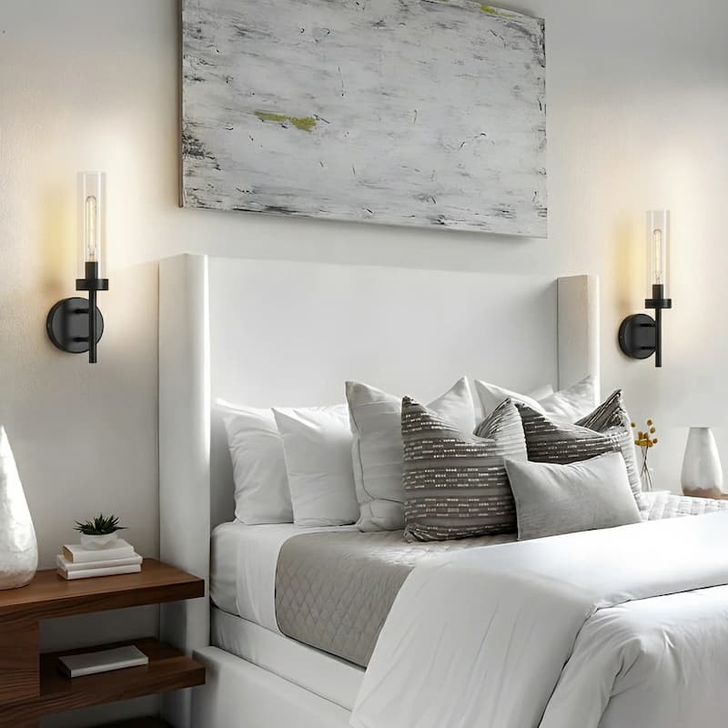 Modern Wall Sconce 2-Pack Wall Lighting Glass Lampshade