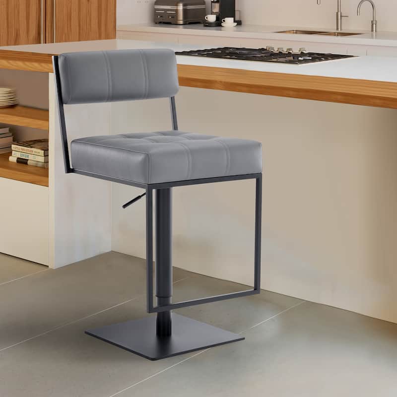 Michele Modern Upholstered Adjustable Height Swivel Barstool