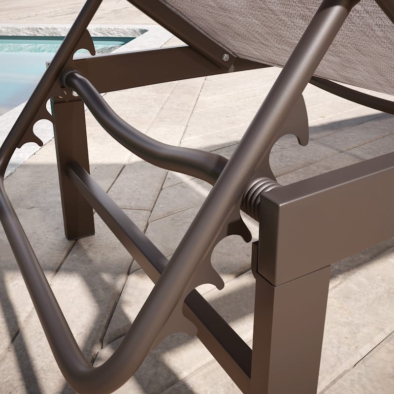 Pellebant Outdoor Aluminum Patio Chaise Lounge Chair Adjustable