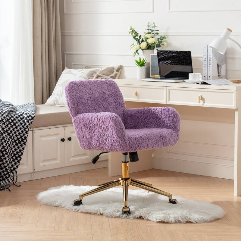 Office Chair Home Office Chair with 360°Swivel and Golden Metal Base