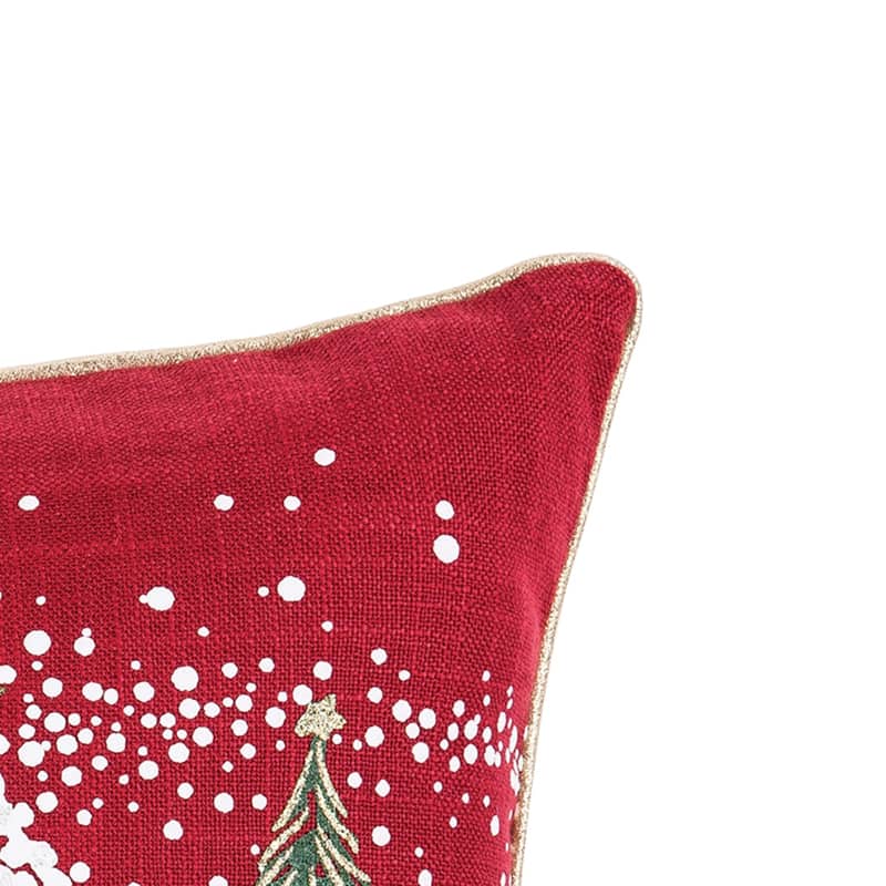 13" x 20" Snowy Trees Embellished Christmas Holiday Throw Pillow