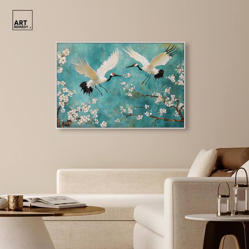 Gentle Tiger Nap Canvas Elegant Birds by Art Remedy