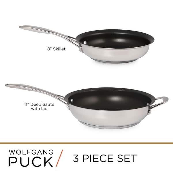 Wolfgang Puck 6-Piece Stainless Steel Pots and Pan Set; Scratch