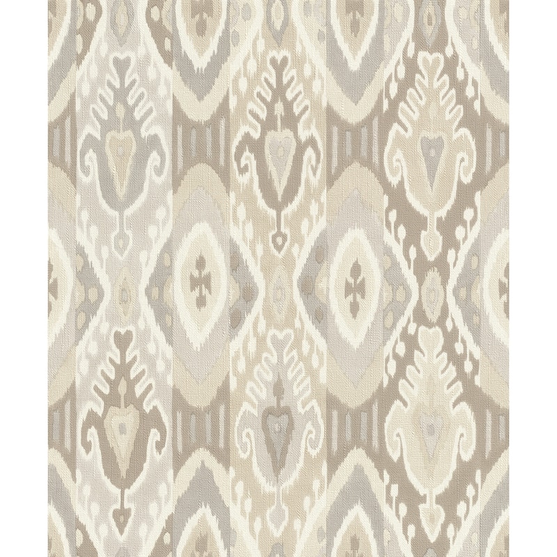 Advantage Villon Light Grey Ikat Wallpaper