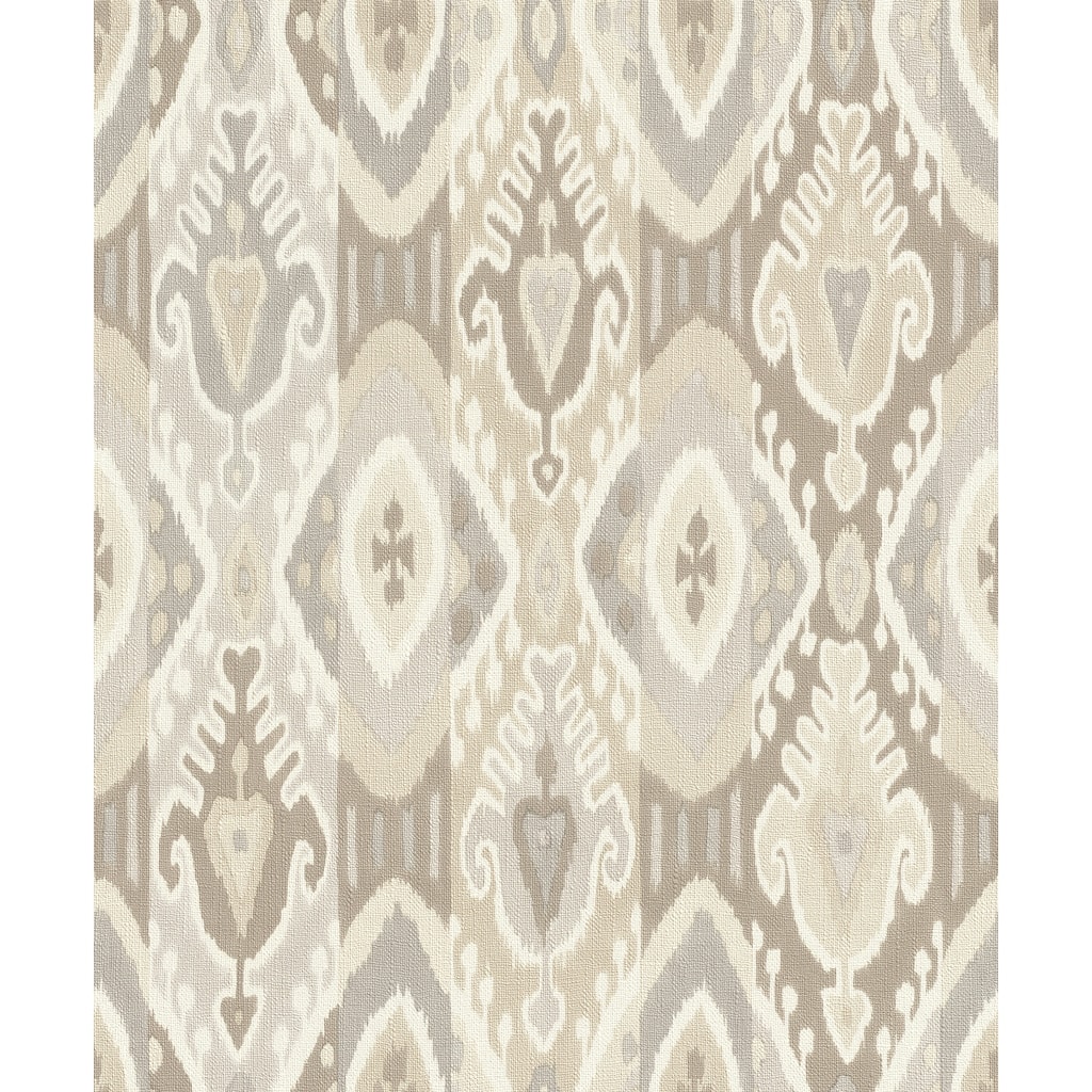 Advantage Villon Light Grey Ikat Wallpaper
