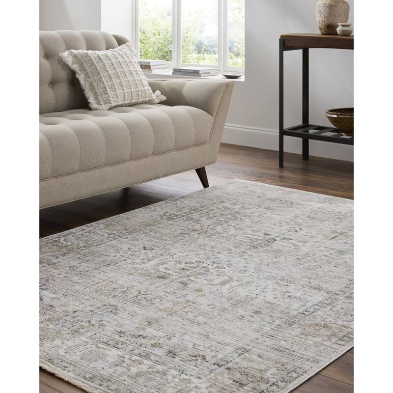 Livabliss Edmonton Traditional Medallion Area Rug - Medium Gray - 9' 2" x 12'