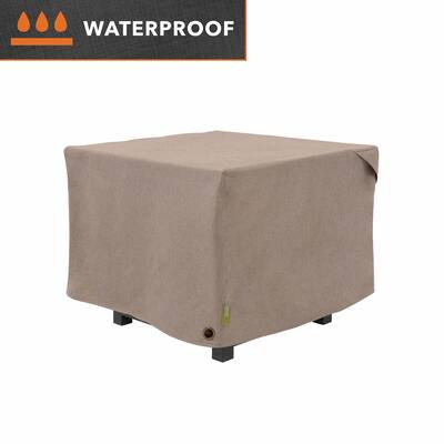 Modern Leisure Garrison Square Fire Pit Table Cover, Waterproof, 32" Square X 22"H, Sandstone - 32" x 32" x 22"