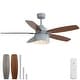 preview thumbnail 9 of 11, 52-Inch Premium Cement Gray Ceiling Fan With Light,E26 Bulb Included,Remote Control,DC Motor,5 Plywood Blades