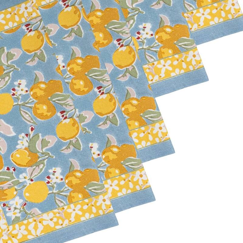 Couleur Nature Citron Napkins - Set of 6 - 19" x 19" - 19 x 19