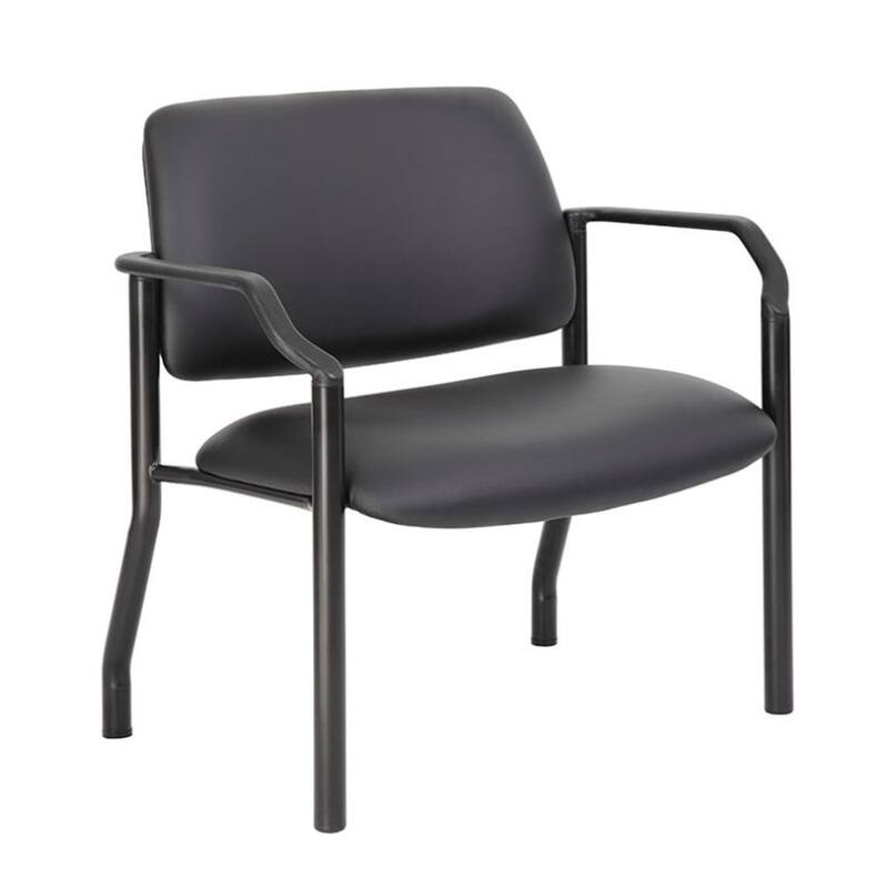 Theo XL Wide Guest Chair, 500 lbs, Black Antimicrobial Vinyl