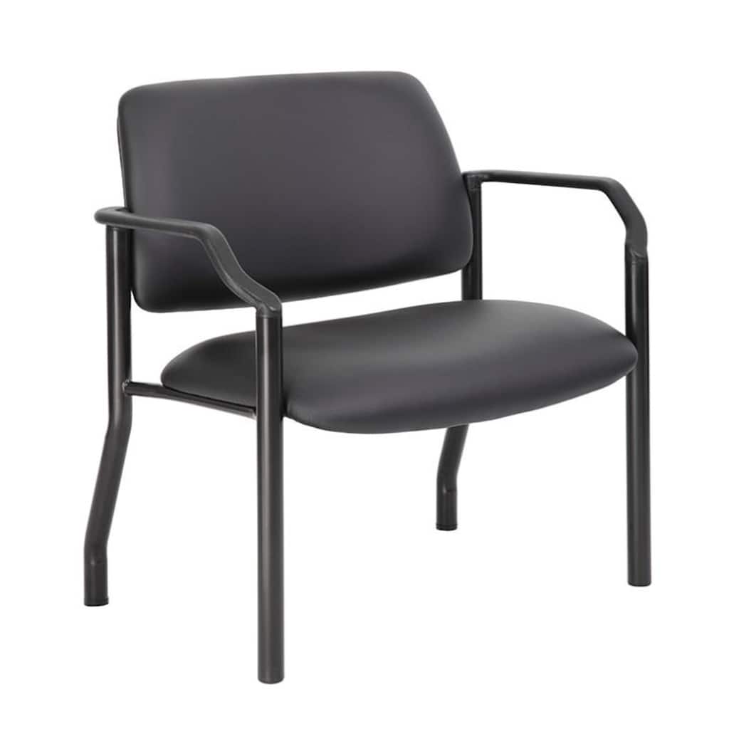 Theo XL Wide Guest Chair, 500 lbs, Black Antimicrobial Vinyl