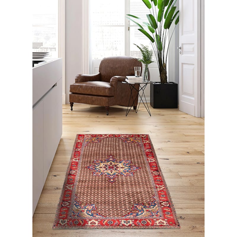 ECARPETGALLERY Hand-knotted Andelz Brown Wool Rug - 4'8 x 8'11