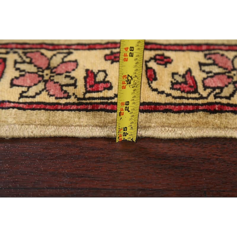 Geometric Oriental Wool Gabbeh Kashkoli Area Rug Hand-knotted Carpet - 1'11" x 2'6"
