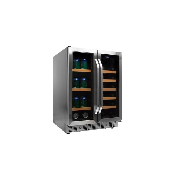 EdgeStar CWB1760FD 24" Wide Wine and Beverage Cooler with French Doors - STAINLESS STEEL - N/A