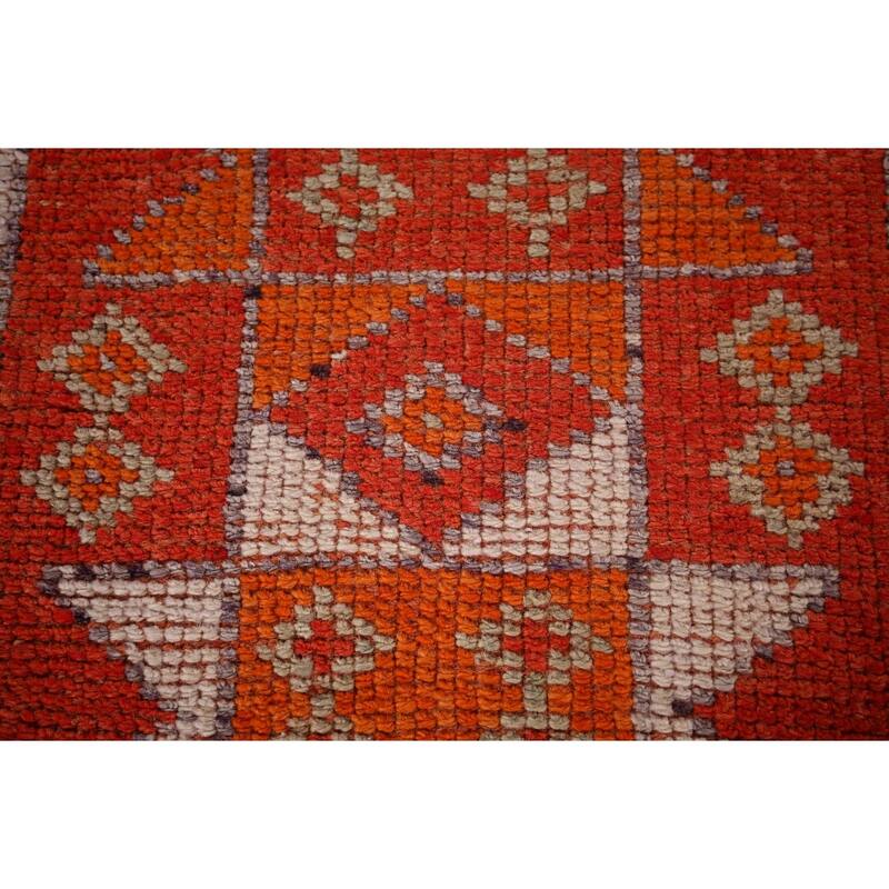 Oushak Turkish Vintage Runner Rug Hand-Knotted Entryway Wool Carpet - 2'9"x 11'7"