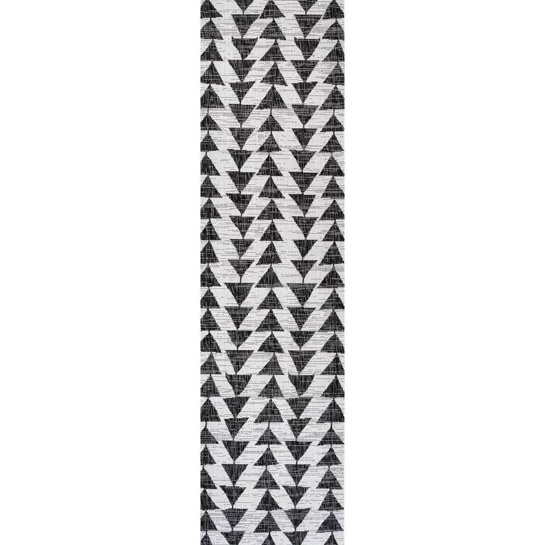 JONATHAN Y Marokko Modern Tribal Geometric Indoor/Outdoor Area Rug - 2 X 8 - Ivory/Black