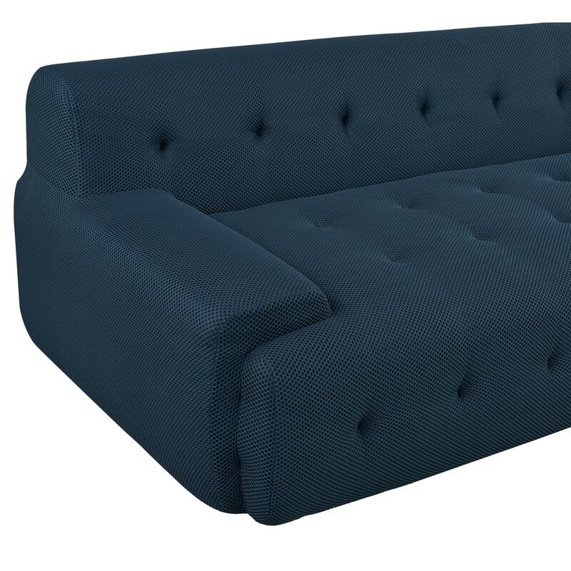 107" Polyester Mesh L-Shaped Modular Sectional Sofa with Deep Seat & Pocket Springs