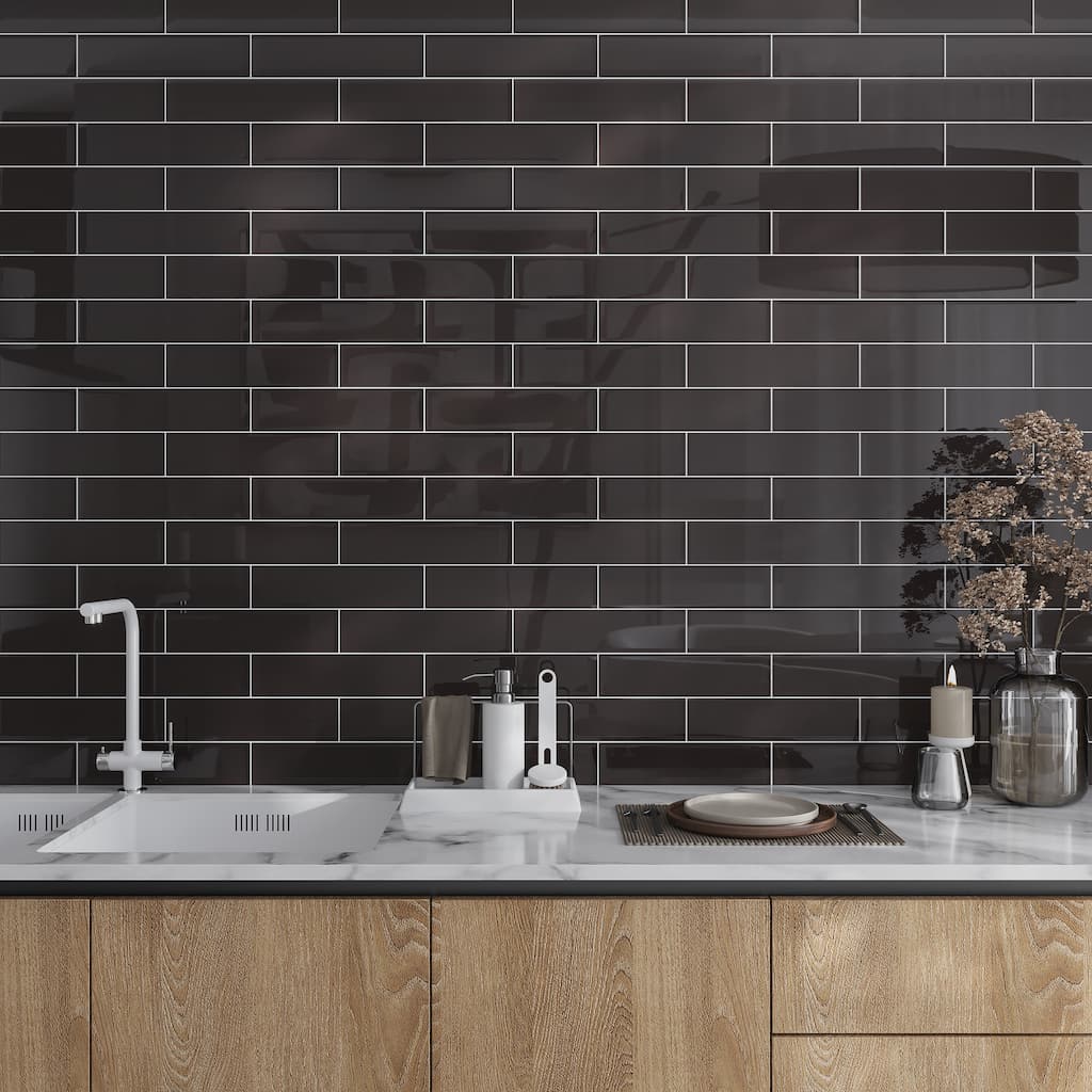 Apollo tile 3" x 12" Colorway Glossy Ash Gray Glass Tile (5 sq ft/case) - 20 Pack