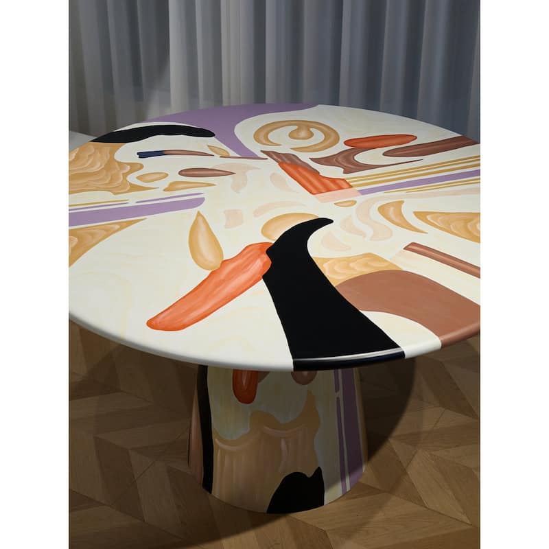 Hand-painted Artistic 47'' Round Dining Table