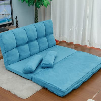 Floor Couch and Sofa with Two Pillows