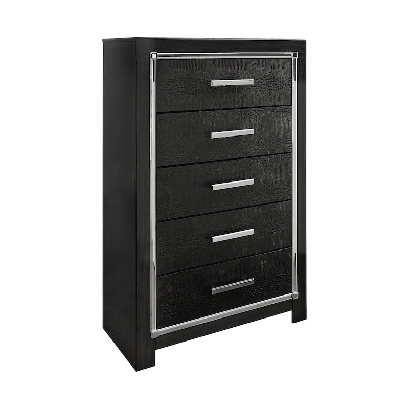 Kaydell Black Five Drawer Chest