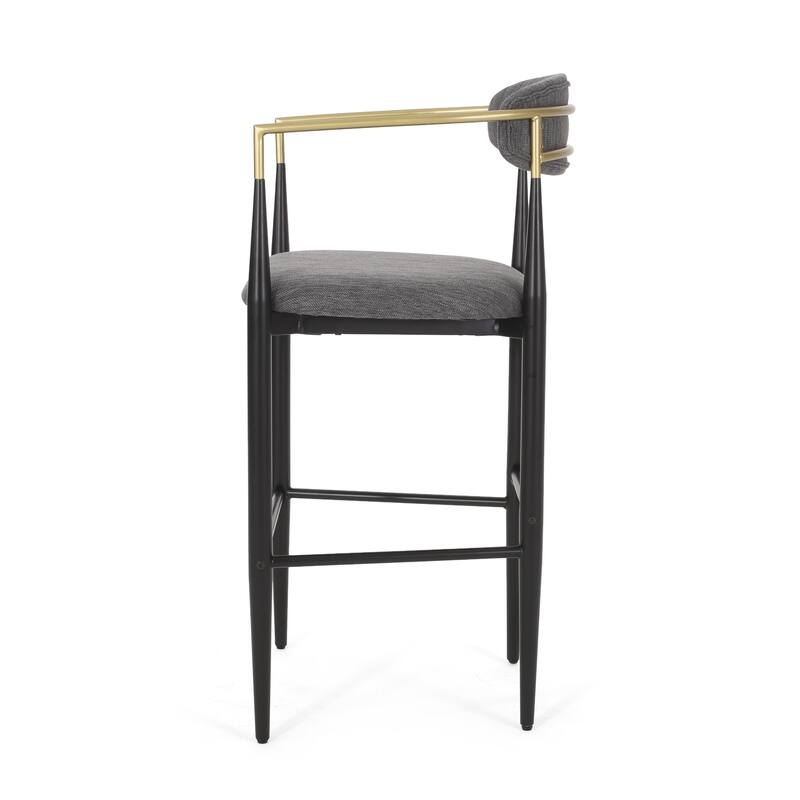 Barstools Set of 2, Counter Height Upholstered Bar Stools with Backs and Iron Legs for Kitchen Island, 260LBS Weight Capacity