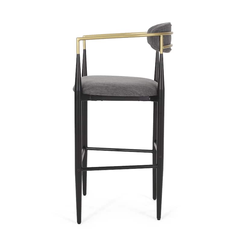 Iron Art Frame High Barstool, Open Backrest Bar Chair Set, Kitchen Island Dining Chair, Counter Jewelry Chair (Set of 2)