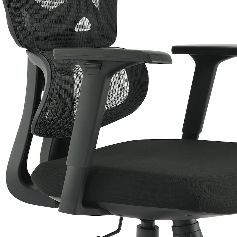 Black Mesh Managers Chair with Fabric Seat