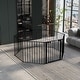 preview thumbnail 2 of 18, Adjustable Safety Gate Play Yard Metal Doorways Fireplace Fence Black-8 Panels