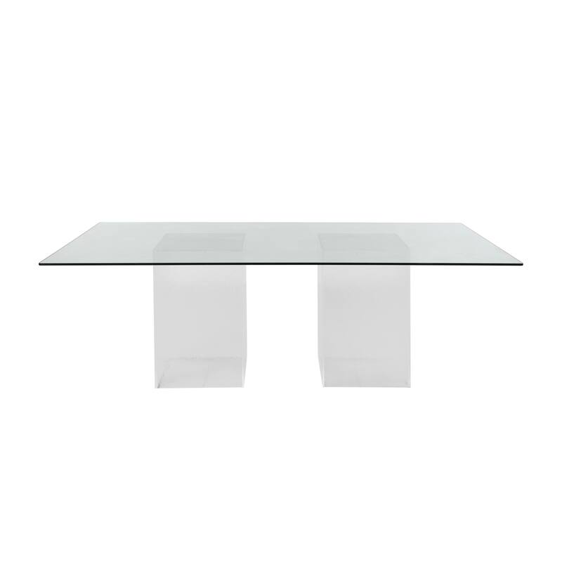 Somette Valor 72" Rectangular Clear Glass Dining Table