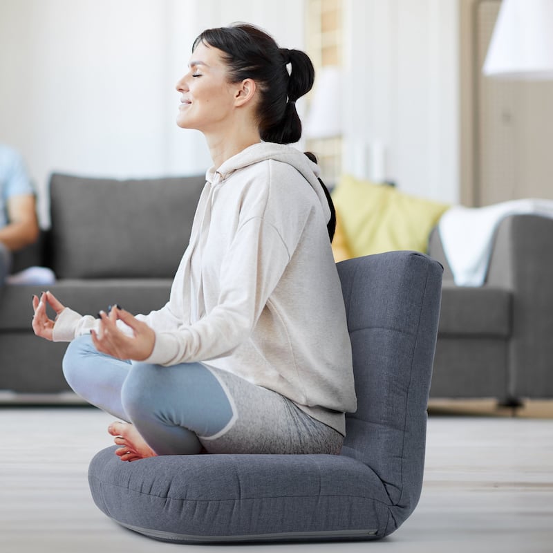 Folding Padded Floor Chair with with Adjustable Backrest for Lounge Meditation or Gaming