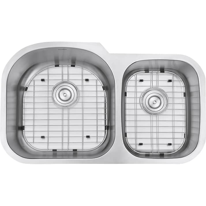 Ruvati 34-inch Undermount 60/40 Double Bowl 16 Gauge Stainless Steel Kitchen Sink - RVM4600 - 33-5/8″ x 20-1/2″