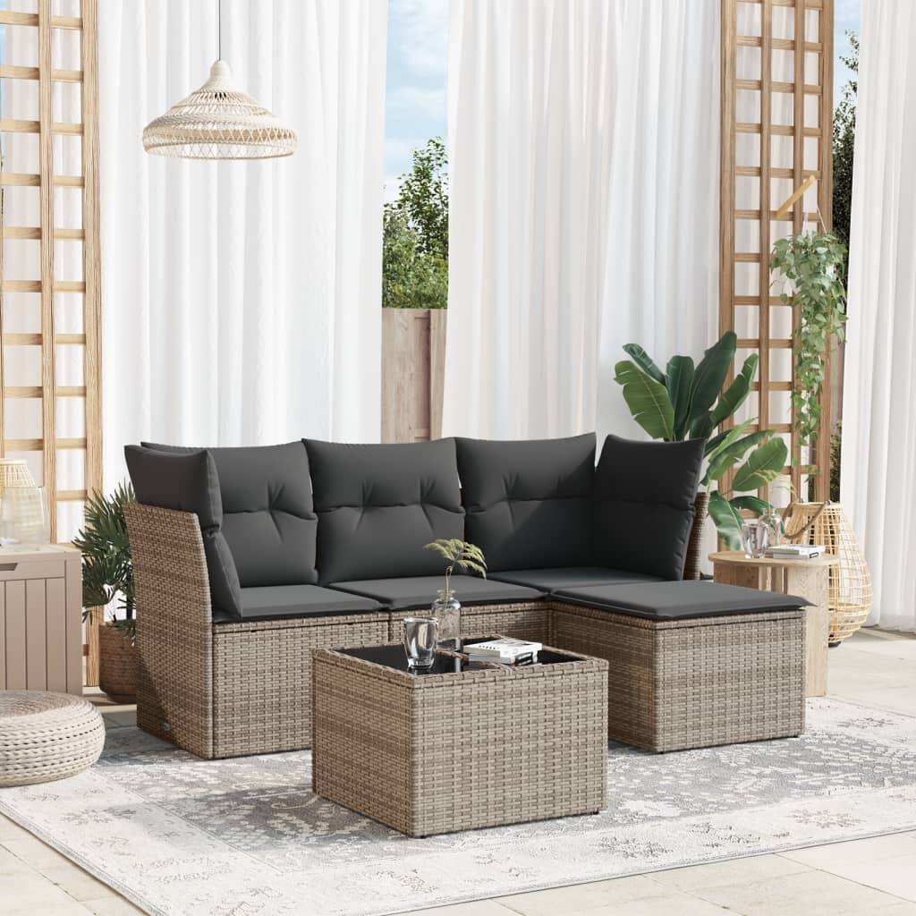 vidaXL Garden Sofa Set Grey - 21.7 x 21.7 x 14.6