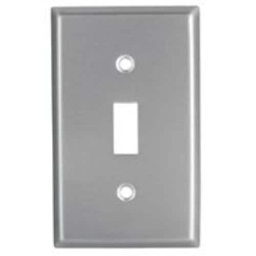 Cooper Wiring 93071 Box 1 Gang Switch Plate Stainless Steel Cooper Wiring 93071 Box 1 Gang Switch
