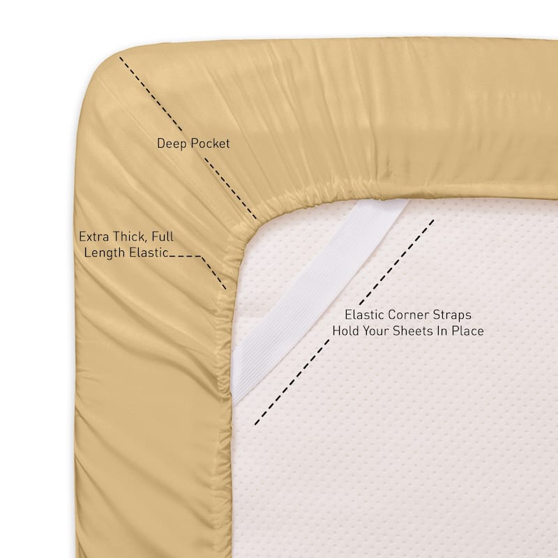 Sweet Home Collection Deep Pocket Soft Microfiber 4-Piece Solid Color Bed Sheet Set