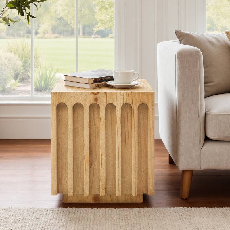 Art Leon Rectangular Tree-Trunk End Table - Natural