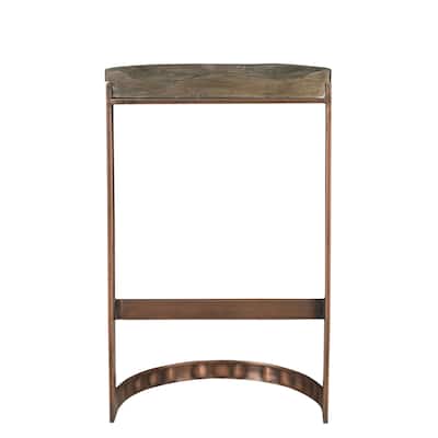 30" Gray And Copper Backless Bar Height Chair With Footrest - 20