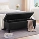 preview thumbnail 1 of 17, 50.3" x 17.50" x 18" Upholstered Rectangular Storage Ottoman-Faux Leather Black