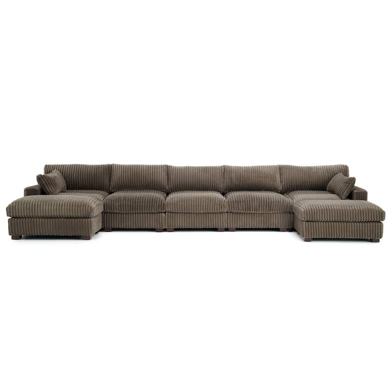 Oversized U-shaped Plush Modular Sectional Sofa Set