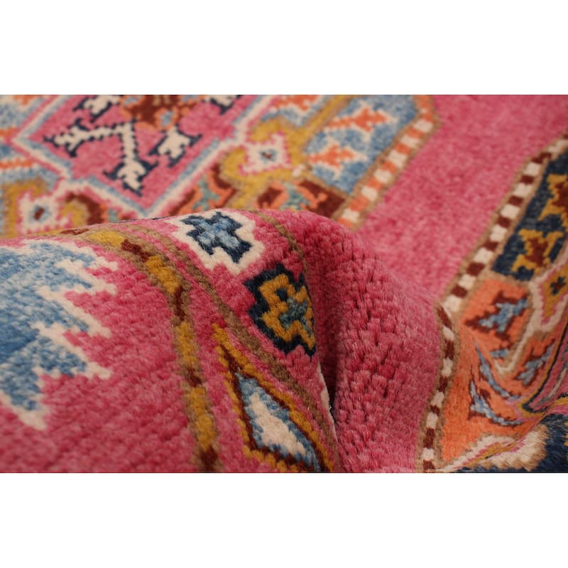 ECARPETGALLERY Hand-knotted Uzbek Ghazni Pink Wool Rug - 2'8 x 6'7