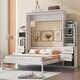 preview thumbnail 2 of 24, Roomfitters Queen/Twin Size Murphy Wall Bed with Shelves, Drawers, LED Lights, Space-Saving Design for Modern Living White